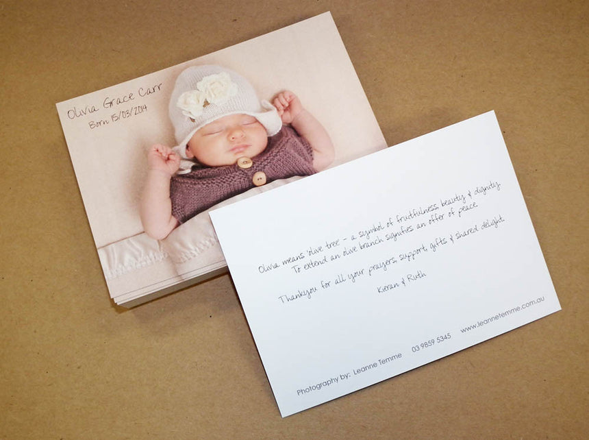 Baby announcement postcard