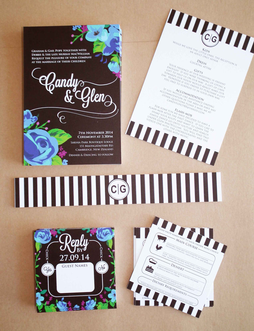 Candy and Glen Wedding Invitation Set