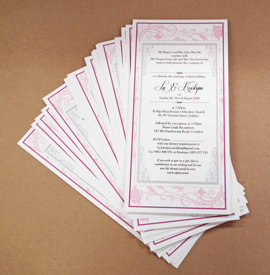 DL wedding invitation Lu